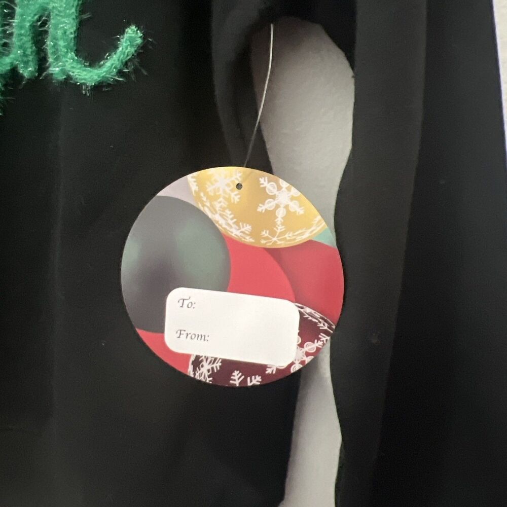 Tru Self Merry & Bright Sweatshirt Womens Small Black Christmas Holiday Crewneck - Picture 4 of 6